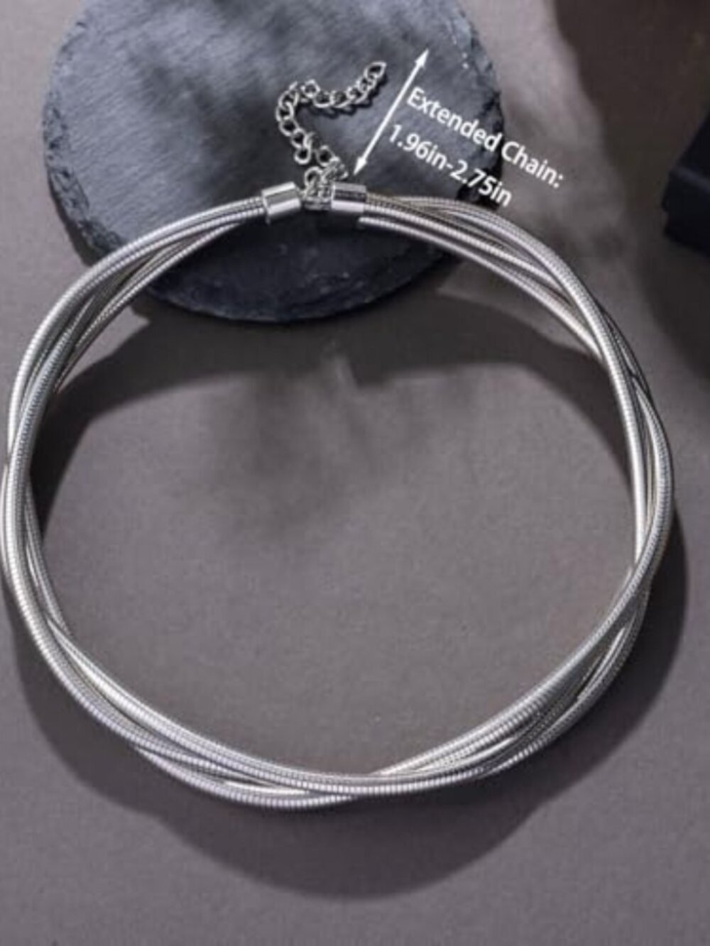 🆕 Chunky Silver Necklace for Women Statement Necklace Thick Gold Choker